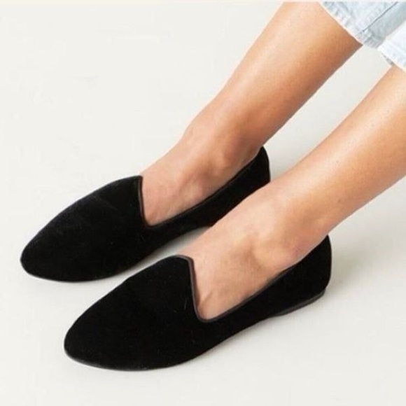 Birdies Shoes - Birdies the Heron Classic Black Women's Velvet Flats size 8